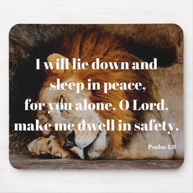 Sleep In Peace Bible Verse Psalm 4:8 Mouse Mat (Front)