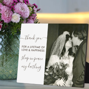 Sleep in Peace Script Photo Remembrance Plaque