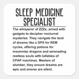 Sleep medicine specialist square sticker