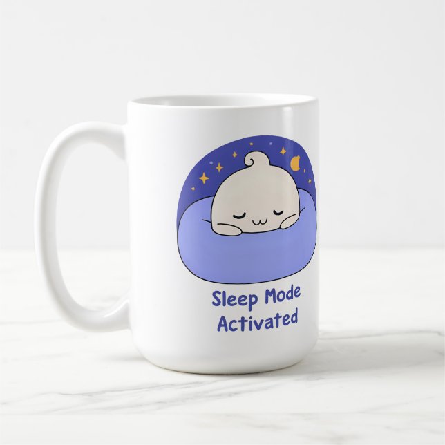 Sleep Mode Activated – Cute Cosy Cartoon Coffee Mug (Left)