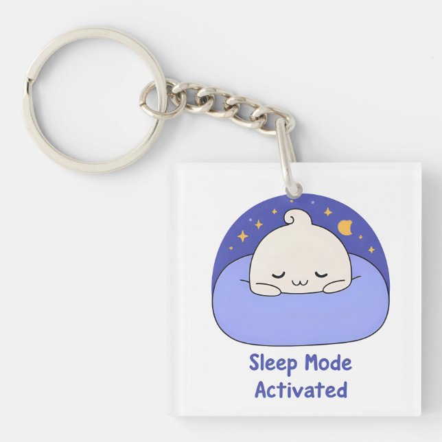 Sleep Mode Activated – Cute Cosy Cartoon Key Ring (Front)