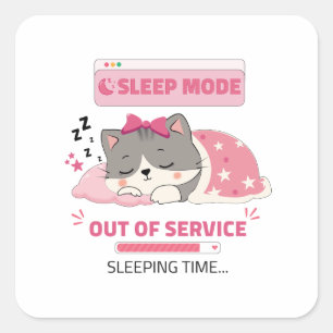 sleep mood square sticker