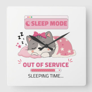 sleep mood square wall clock