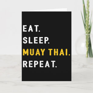 Sleep Muay Thai Funny Mma Kickboxing Eat Card