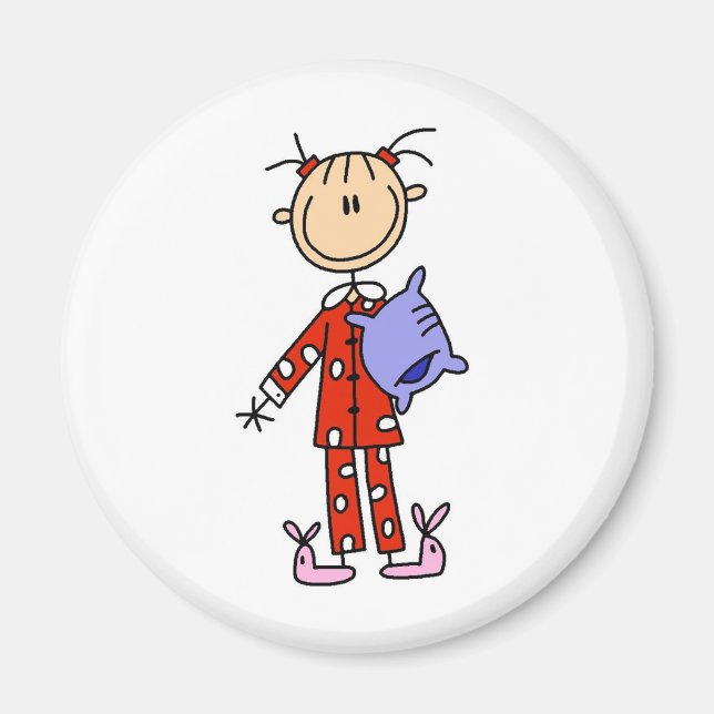 Sleep Over Girl In Her Pyjamas Magnet (Front)
