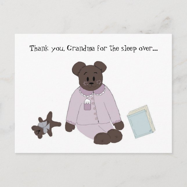 Sleep Over Thank You Postcard (Front)