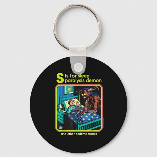 Sleep Paralysis Demon Sarcastic Retro Funny Adult  Key Ring (Front)