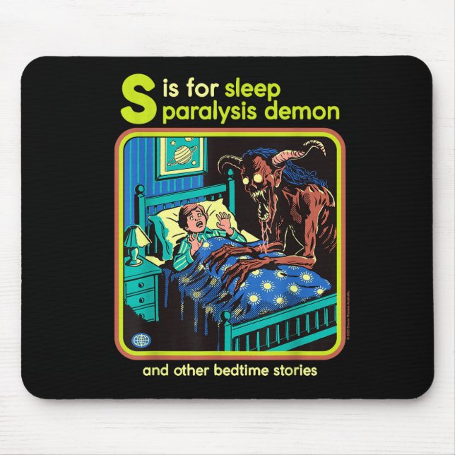 Sleep Paralysis Demon Sarcastic Retro Funny Adult  Mouse Mat (Front)