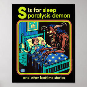 Sleep Paralysis Demon Sarcastic Retro Funny Adult Poster