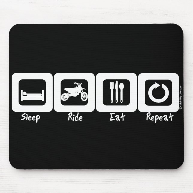 Sleep Ride Eat Repeat Mouse Mat (Front)