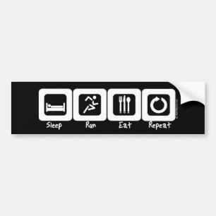 Sleep Run Eat Repeat Bumper Sticker