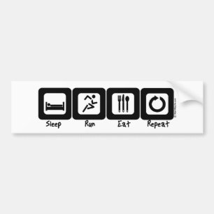 Sleep Run Eat Repeat Bumper Sticker