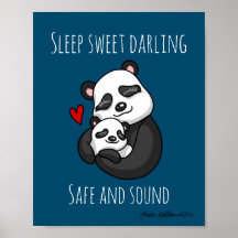 Sleep safe and sound - Panda mom and baby Art