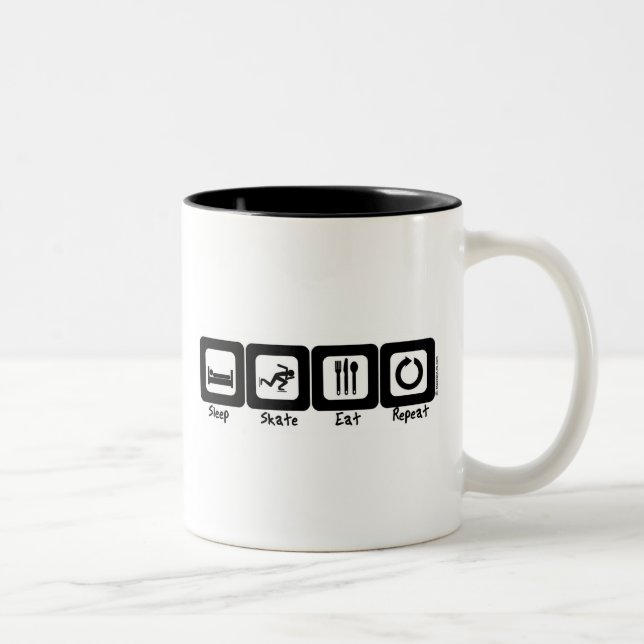 Sleep Skate Eat Repeat Two-Tone Coffee Mug (Right)