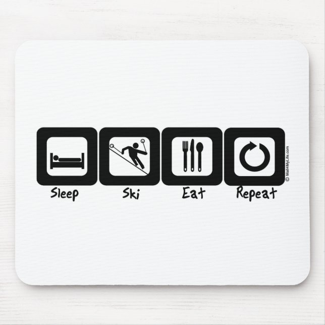 Sleep Ski Eat Repeat Mouse Mat (Front)