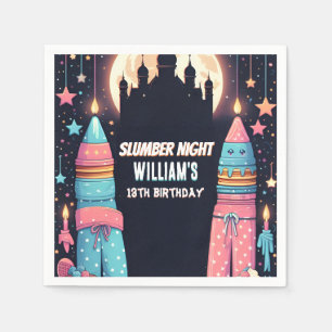 Sleep stars Sleepover Slumber Party 13th birthday Napkin