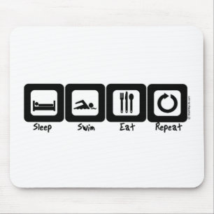 Sleep Swim Eat Repeat Mouse Mat