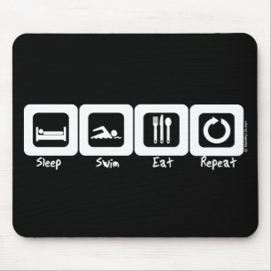 Sleep Swim Eat Repeat Mouse Mat