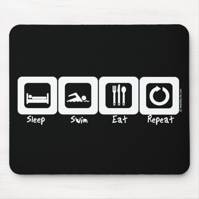 Sleep Swim Eat Repeat Mouse Mat (Front)