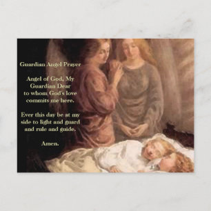 Sleep - Two guardian angels and children Postcard