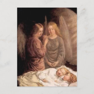 Sleep - Two guardian angels and children Postcard