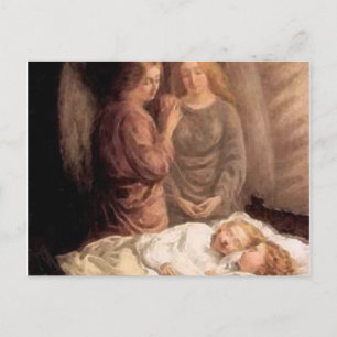 Sleep - Two guardian angels and children Postcard