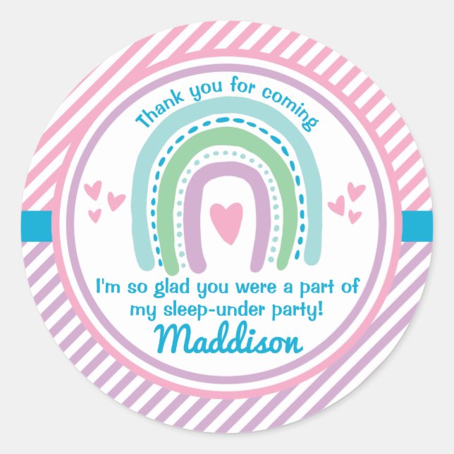 Sleep Under Half Sleep Over Rainbow Classic Round Sticker (Front)