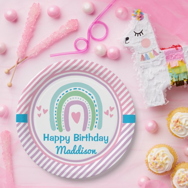 Sleep Under Half Sleep Over Rainbow Paper Plate (Party)