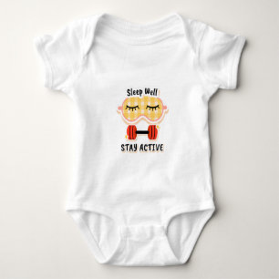 sleep well and stay active motivational design baby bodysuit