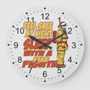 Sleep with a Firefighter Large Clock