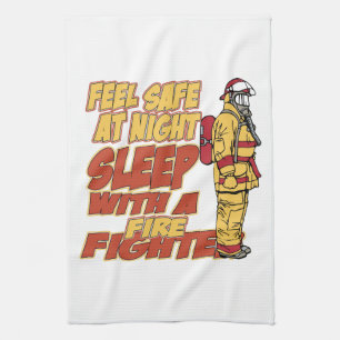 Sleep with a Firefighter Tea Towel