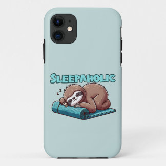 Sleepaholic - Sleeping Sloth On Yoga mat  iPhone 11 Case