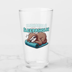Sleepaholic - Sleeping Sloth On Yoga mat  Glass