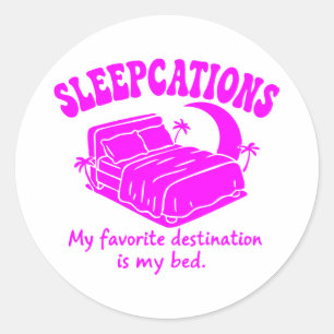 Sleepcations Classic Round Sticker