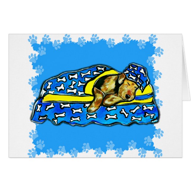 Sleeping Airedale (Front Horizontal)