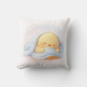 Sleeping Alma Throw Pillow Cute Chick Cushion