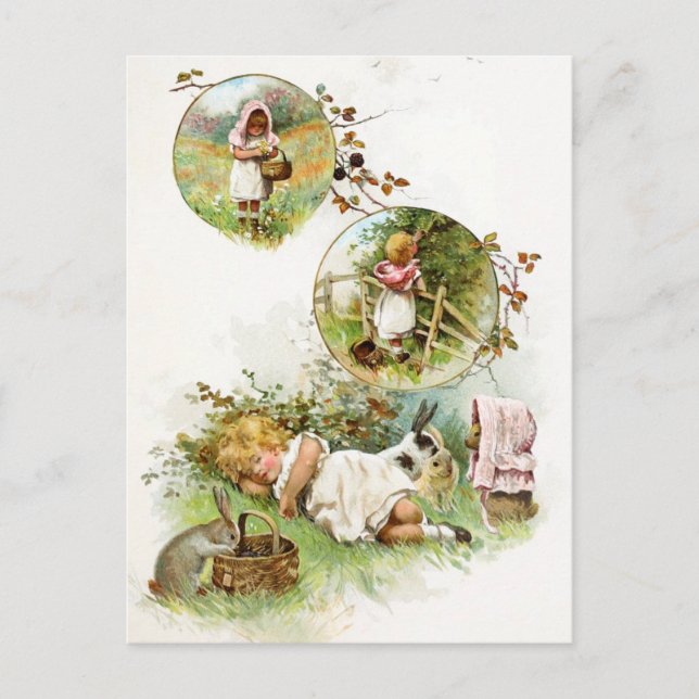 Sleeping and Dreaming of Bunny Rabbits Postcard (Front)