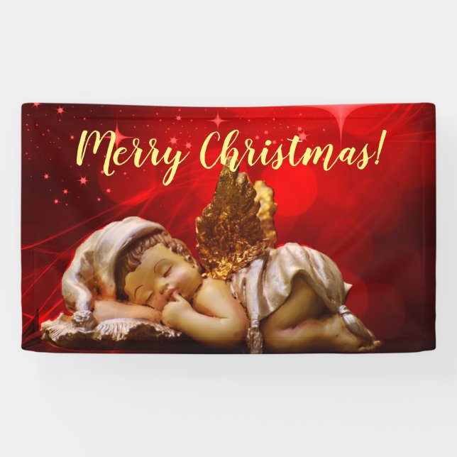 Sleeping Angel Baby Jesus Christmas Banner (Horizontal)