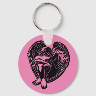 Sleeping Angel Girl Fantasy religious abstract art Key Ring