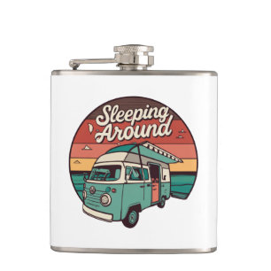 Sleeping Around Camper Hip Flask