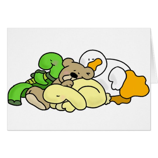 Sleeping Baby Animals Card