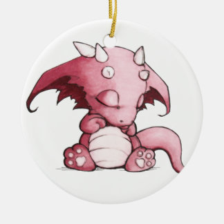 sleeping baby dragon ceramic tree decoration