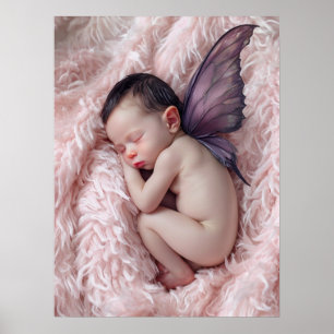 Sleeping Baby Fairy Nursery Art Poster