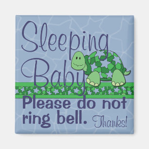 Sleeping Baby Front Door Sign Magnet