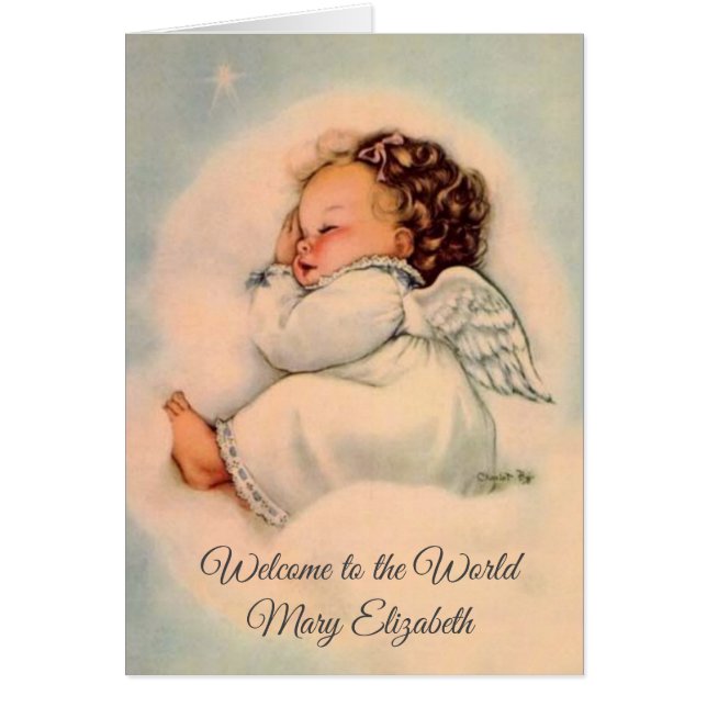 Sleeping Baby Girl Angel Religious Vintage (Front)