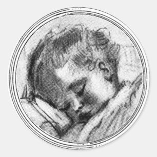 Sleeping Baby in Black & White - Sticker