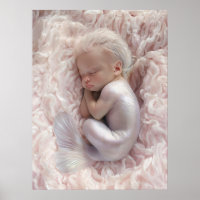 Sleeping Baby Mermaid Nursery Art