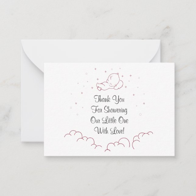 Sleeping Baby On Cloud Thank You Card (Front)