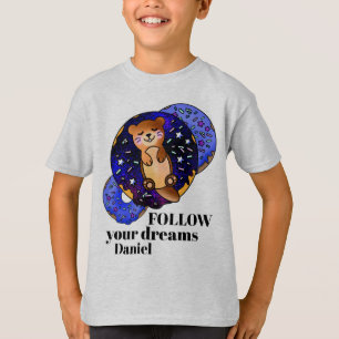 Sleeping Baby Otter on Cosmic Star Doughnut T-Shirt