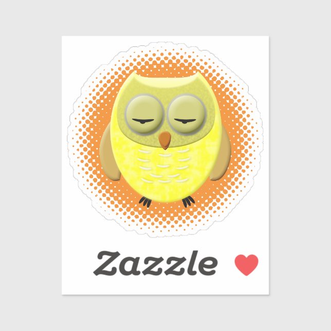 Sleeping Baby Owl Cartoon (Sheet)